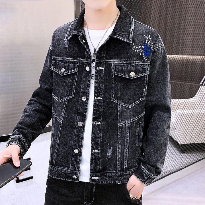 Mens Denim Jacket New Spring Korean Version Of The Trend Of All-Match Casual Spring And Autumn Mens Jackets