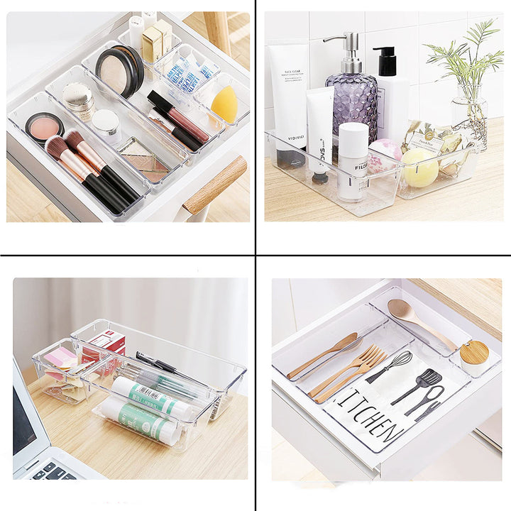 Clear Stationery Tableware Makeup Organizer Stackable